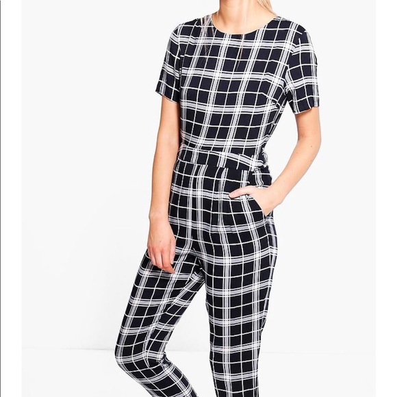 Fitted plaid jumper with lace ankle detail - Picture 4 of 4